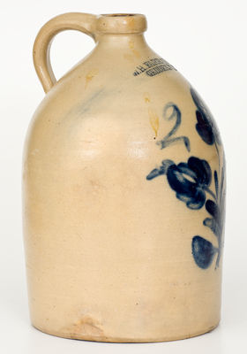 W. H. FARRAR & CO. / GEDDES, NY Stoneware Jug w/ Bold Floral Decoration