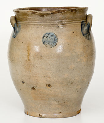 Three-Gallon Stoneware Jar w/ Impressed Decoration, New Jersey or New York State