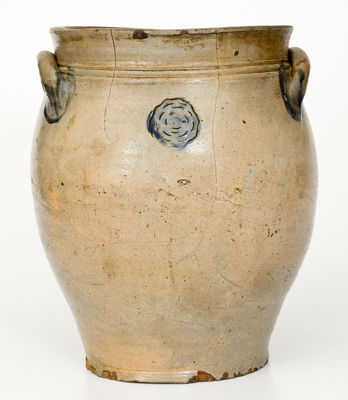 Three-Gallon Stoneware Jar w/ Impressed Decoration, New Jersey or New York State