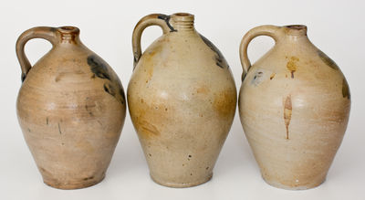 Lot of Three: 1 Gal. Stoneware Jugs, Bissett Family, Old Bridge, NJ