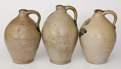 Lot of Three: 1 Gal. Stoneware Jugs, Bissett Family, Old Bridge, NJ