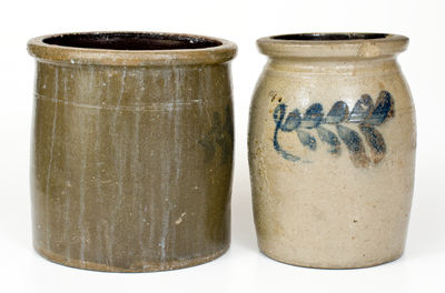 Lot of Two: McCAREL & BURNS / RICHMOND, Ohio Crock (Beaver, PA origin), Beaver Stoneware Jar