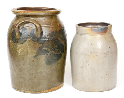 Lot of Two: E. FOWLER and N. J. LLOYD (Beaver, PA) Stoneware Jars