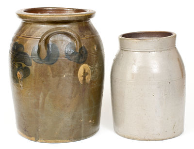 Lot of Two: E. FOWLER and N. J. LLOYD (Beaver, PA) Stoneware Jars