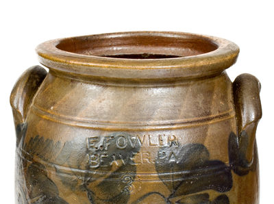 Lot of Two: E. FOWLER and N. J. LLOYD (Beaver, PA) Stoneware Jars