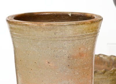 Lot of Five: Western PA and WV Stoneware Flowerpots incl. Rare Morgantown Example