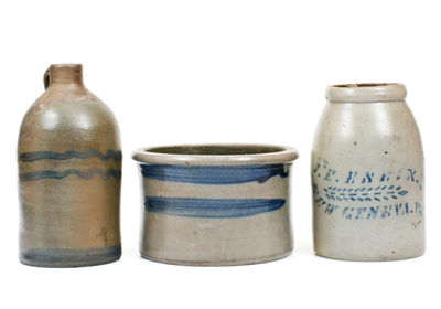 Lot of Three: Western Pennsylvania Stoneware Vessels