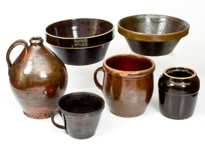 Lot of Ten: Assorted Stoneware and Redware Vessels