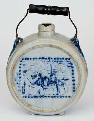 Rare Molded Stoneware Canteen with McKinney, Texas Advertising