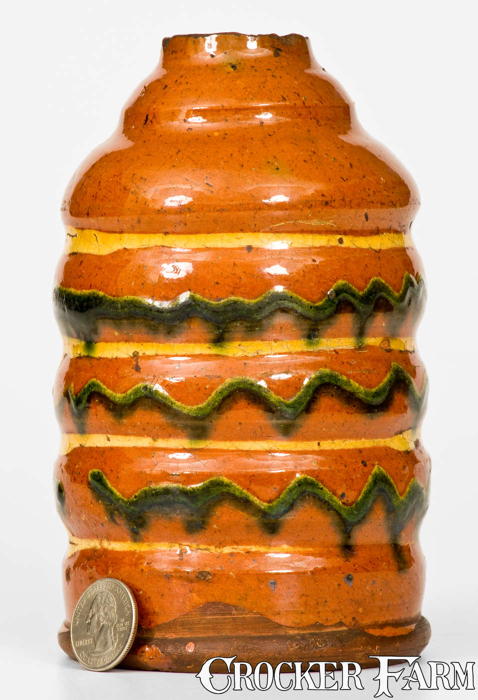 Outstanding Redware Tea Canister, probably Southeastern PA, late 18th ...
