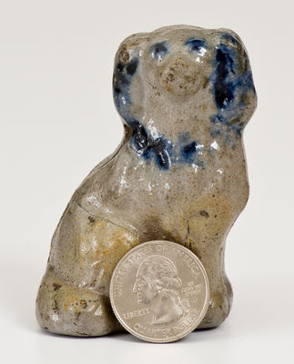 Attrib. John Bell (Waynesboro, PA) Miniature Cobalt-Decorated Stoneware Spaniel