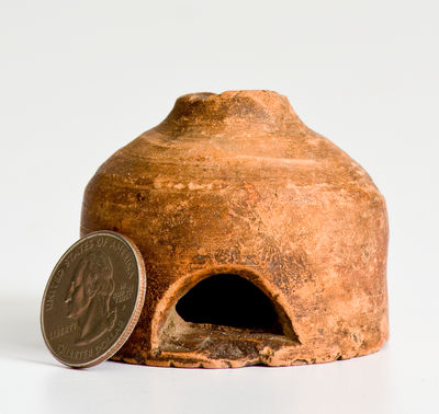 Very Rare Redware Whistle Incised 
