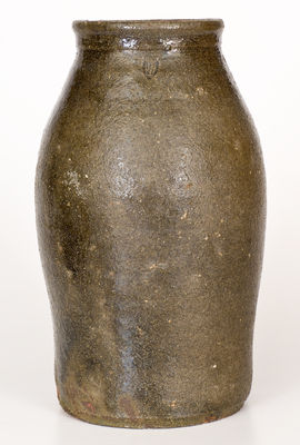 Southern Alkaline-Glazed Stoneware Jar w/ Unusual Impressed Shield