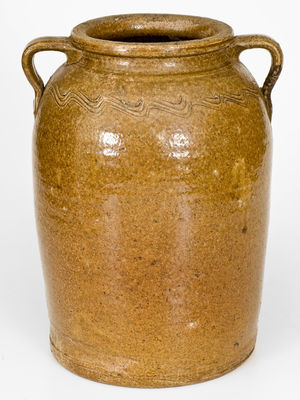 Exceptional Lanier County, GA Alkaline-Glazed Stoneware Jar w/ 