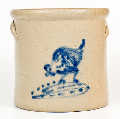 Northeastern Stoneware Chicken Pecking Corn Crock