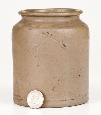 Extremely Rare H. GLAZIER / HUNTINGDON, PA Small-Sized Stoneware Jar