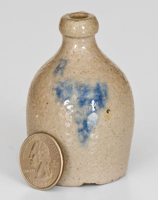 Scarce Miniature Cobalt-Decorated Stoneware Jug, Northeastern U.S. origin, c1850-80