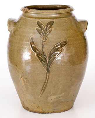 5 Gal. attrib. Collin Rhodes, Edgefield District, SC Stoneware Jar w/ Two-Color Slip Decoration