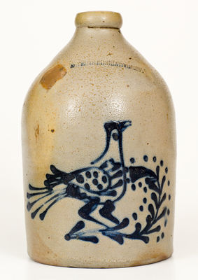 One-Gallon W.ROBERTS / BINGHAMTON, NY Stoneware Bird Jug