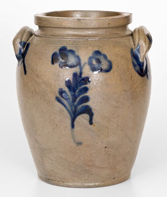 One-Gallon Philadelphia, PA Stoneware Jar w/ Cobalt Floral Decoration