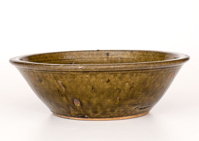Scarce Large-Sized Crawford County, GA Alkaline-Glazed Stoneware Bowl
