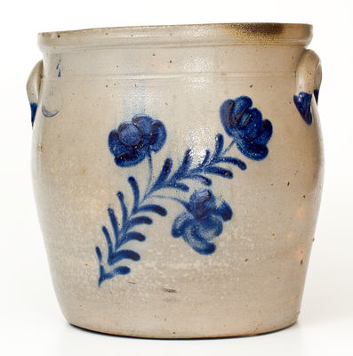 Extremely Rare Samuel Irvine, Newville, PA Four-Gallon Stoneware Jar w/ Incised Numerals, Dated 1866