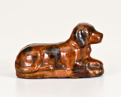 Glazed Redware Figure of a Dog, probably Pennsylvania origin, 19th century