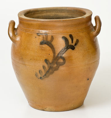 Early 19th Century American Stoneware Jar w/ Floral Decoration