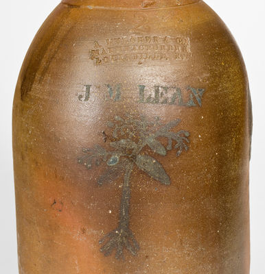 Extremely Rare A. Melcher (Louisville, KY) Stoneware Jar w/ Stenciled Name and Palmetto