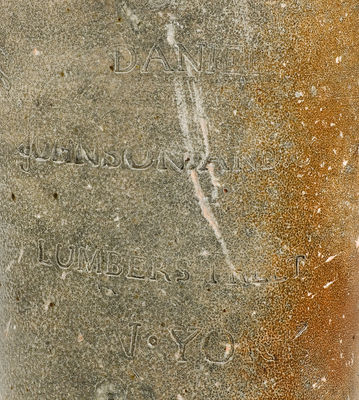 Rare and Fine Thomas W. Commeraw Oyster Jar: DANIEL JOHNSON / No. 24 Lumber Street / N. York