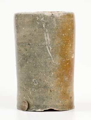 Rare and Fine Thomas W. Commeraw Oyster Jar: DANIEL JOHNSON / No. 24 Lumber Street / N. York