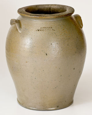 Rare J. MILLER / WHEELING, VA Stoneware Jar, c1830 (now West Virginia)
