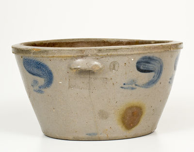 S. BELL & SON / STRASBURG, VA Stoneware Bowl w/ Cobalt Decoration