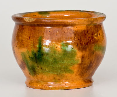 Rare Small-Sized Multi-Glazed Redware Jar, attrib. S. Bell & Sons, Strasburg, VA