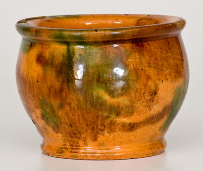 Rare Small-Sized Multi-Glazed Redware Jar, attrib. S. Bell & Sons, Strasburg, VA