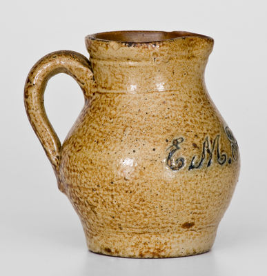 Diminutive Stoneware Presentation Pitcher, "E.M. Frasier," possibly Remmey / Philadelphia