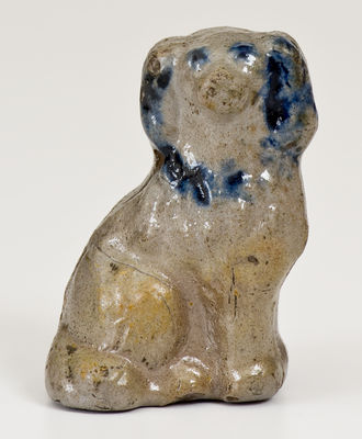 Attrib. John Bell (Waynesboro, PA) Miniature Cobalt-Decorated Stoneware Spaniel