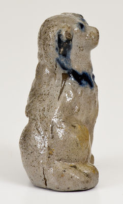 Attrib. John Bell (Waynesboro, PA) Miniature Cobalt-Decorated Stoneware Spaniel