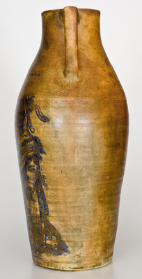 Rare Stoneware Vase w/ Elaborate Native American Decoration for the 1893 Columbian Exposition