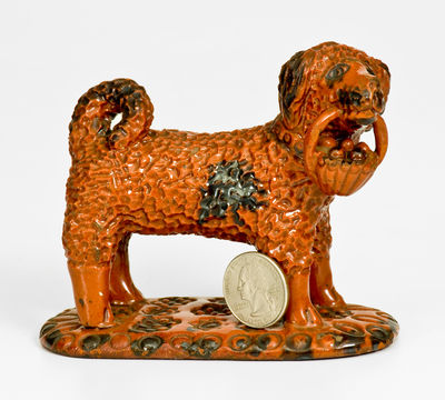 Pennsylvania Redware Dog Figure, possibly Philadelphia, circa 1850-80