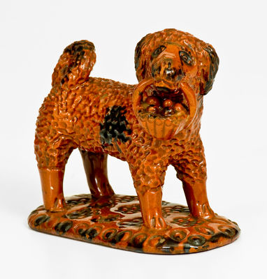 Pennsylvania Redware Dog Figure, possibly Philadelphia, circa 1850-80
