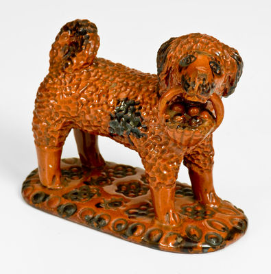 Pennsylvania Redware Dog Figure, possibly Philadelphia, circa 1850-80