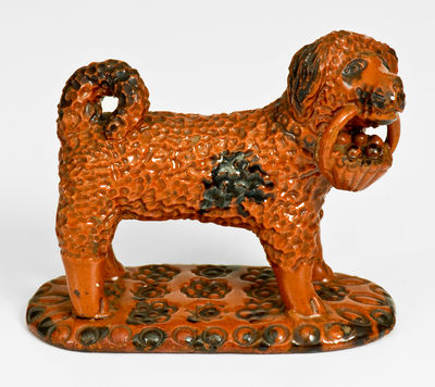 Pennsylvania Redware Dog Figure, possibly Philadelphia, circa 1850-80
