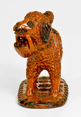 Pennsylvania Redware Dog Figure, possibly Philadelphia, circa 1850-80