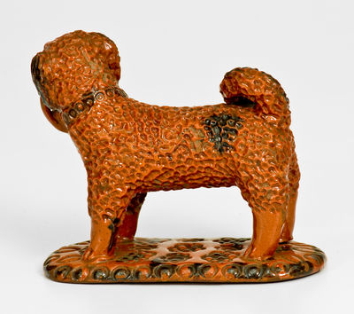 Pennsylvania Redware Dog Figure, possibly Philadelphia, circa 1850-80