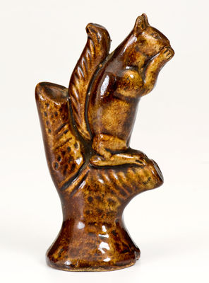 Rare Glazed Stoneware Figure of a Squirrel, probably Philadelphia, circa 1850-80