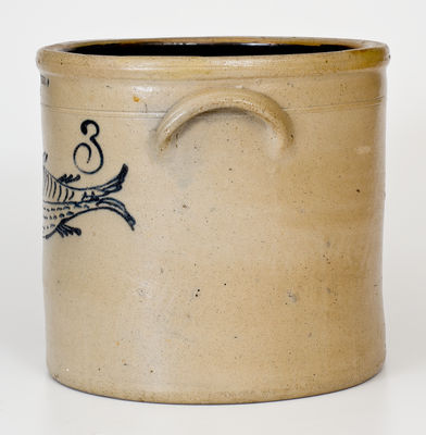 Outstanding A.O. WHITTEMORE / HAVANA, N.Y. Stoneware Fish Crock