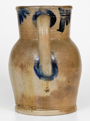 Attrib. Henry H. Remmey, Philadelphia Stoneware Pitcher w/ Elaborate Floral Decoration