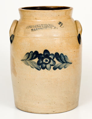 Two-Gallon COWDEN & WILCOX / HARRISBURG, Pennsylvania Stoneware Jar