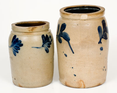 Two att. Richard C. Remmey (Philadelphia) Cobalt-Decorated Stoneware Jars